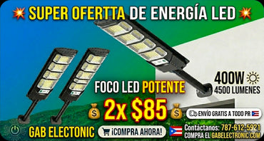Foco solar 400w 4000lumes 2x$85